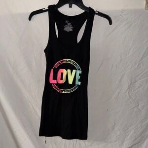 No Boundaries Black Tank Top with Colorful Love Graphic